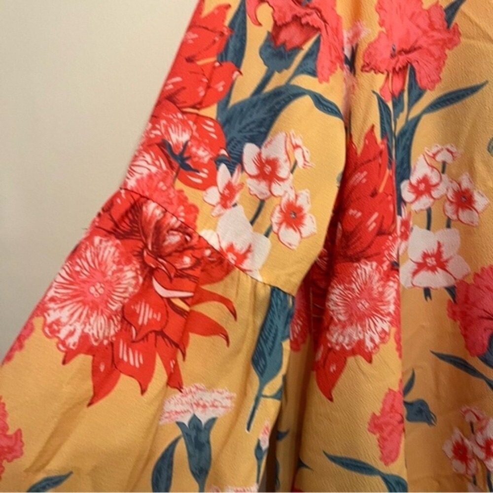 Umgee Women's 2XL Pink Yellow Blue Long Sleeved Summer Dress - Picture 4 of 8